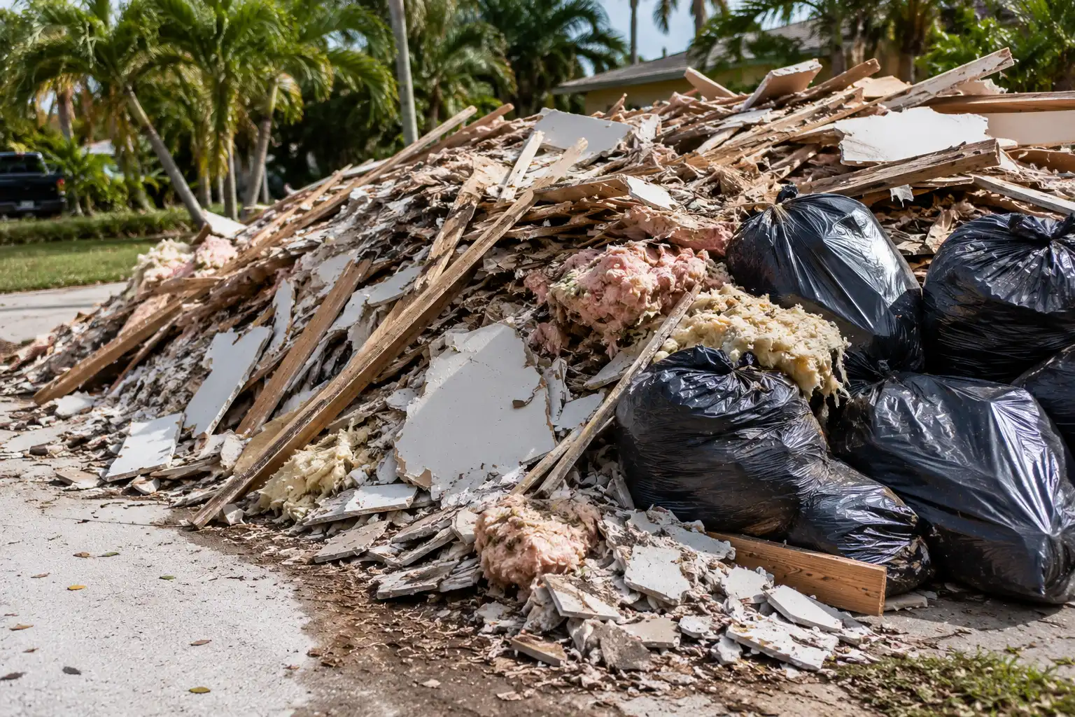 Proper disposal of storm-damaged building materials in Florida